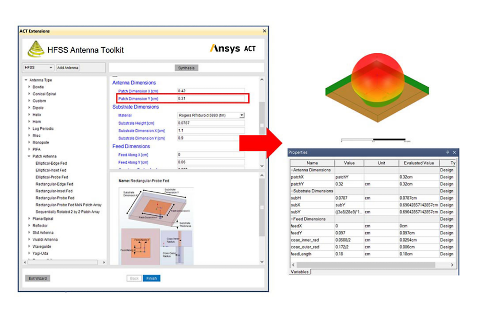 The HFSS Antenna Toolkit provides engineers with an antenna unit for their array designs