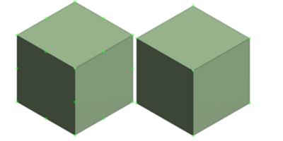 A quadratic element (left) and a linear element (right)