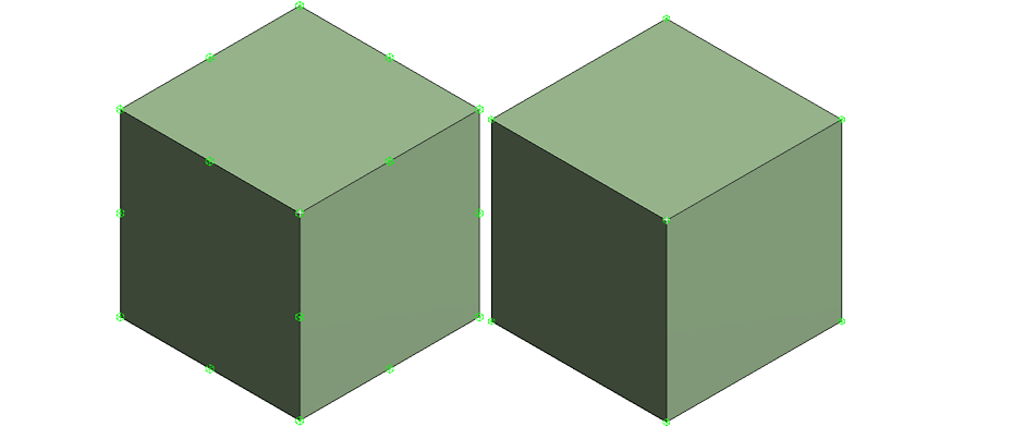 A quadratic element (left) and a linear element (right)