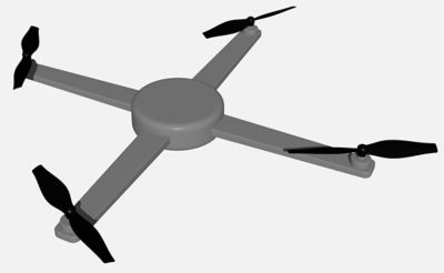 作为演示案例开发的四旋翼无人机模型。