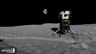 Rendering of Intuitive Machines' Nova-C on the moon