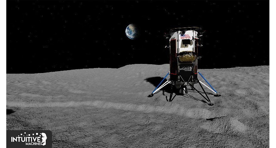 Rendering of Intuitive Machines' Nova-C on the moon