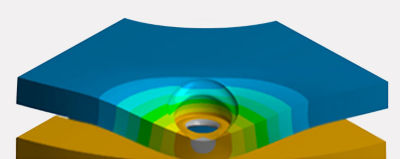 Simulation of a bolted retainer converges because NLAD will remesh the geometry as it deforms