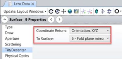 Lens data coordinate return tools for HUD systems