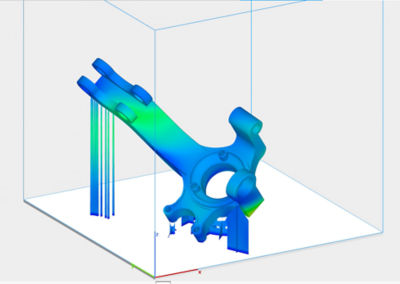 Total displacement result of an inherent strain simulation using new Ansys-Magics simulation module