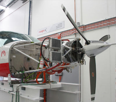 electric motor on a Cessna Iron Bird test rig