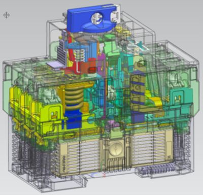 Mechanical view of circuit breaker