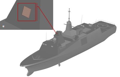 Mounting platform-a naval ship and 256 elements PAAS placement 