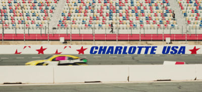 NASCAR track with fans 
