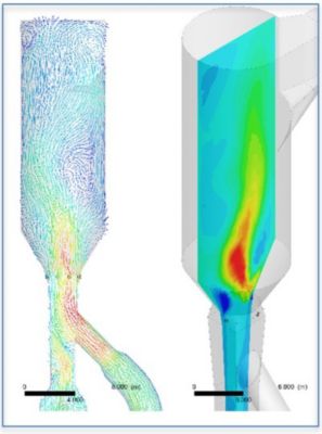 Computational fluid dynamics and thermal simulations for a calciner running on 100 percent natural gas