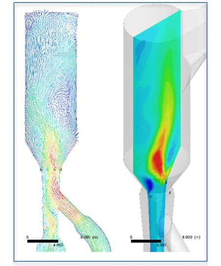 Computational fluid dynamics and thermal simulations for a calciner running on 100 percent natural gas