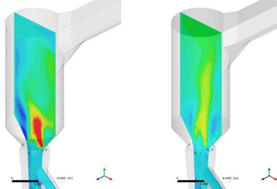 Optimizing the placement and design of the burners in the calciner for use with natural gas using simulation