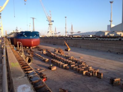 A dry dock at Navantia in southern Spain.