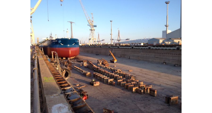 A dry dock at Navantia in southern Spain.
