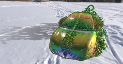 Aeroacoustic simulation of a car in snow