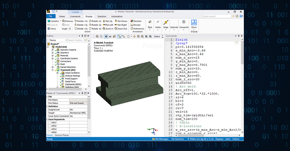 Ansys参数化设计语言（APDL）是一种可用于和Ansys Mechanical求解器实现交互、功能强大的结构化脚本语言。 
