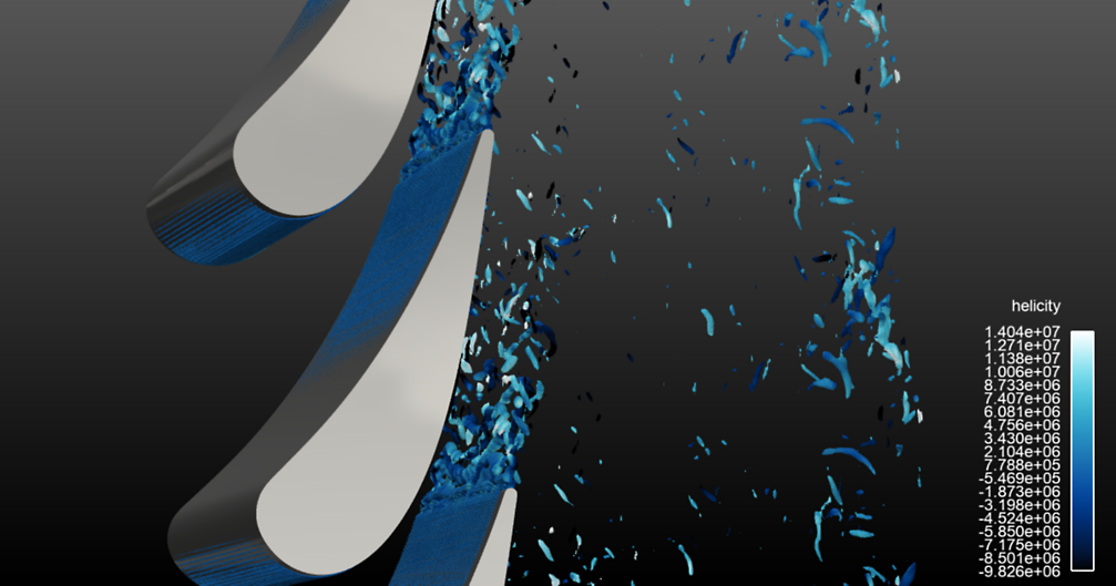 轴向涡轮叶片喷嘴周围气流中的涡流结构有助于提升性能和效率