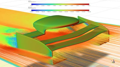 CFD pressure path lines