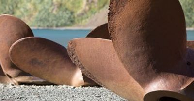 Propellers pitted from cavitation