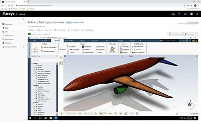 利用Ansys Cloud后处理模拟一架客机