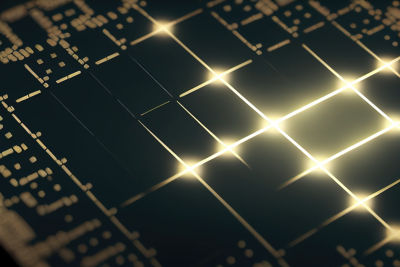 The newest chip, accelerator, quantum computer processor, illustration. photonic processor of the future., The newest chip, accelerator, quantum computer processor, illustration. photonic light processor of the future.
