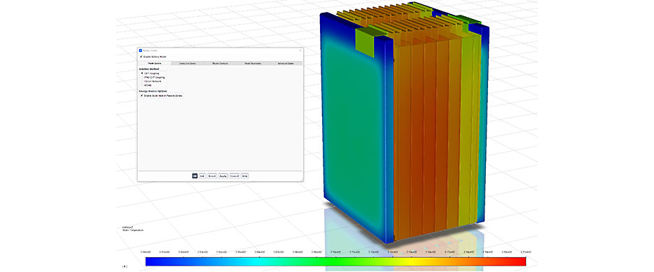 Battery simulation for conjugate heat transfer in Ansys Fluent