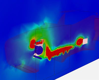Radiated emissions of e-powertrain with battery
