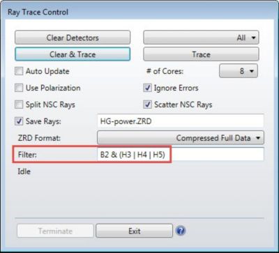 Ray trace control