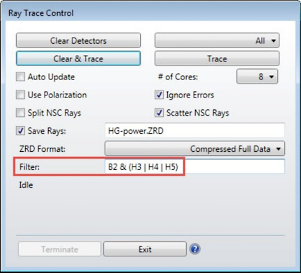 Ray trace control
