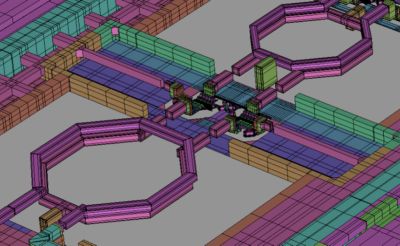 Ansys RaptorX™ is certified by Samsung Foundry to accurately model  the behavior of high-speed silicon like this radio frequency (RF) integrated circuit with inductor coils