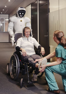 Robot assisting nurse