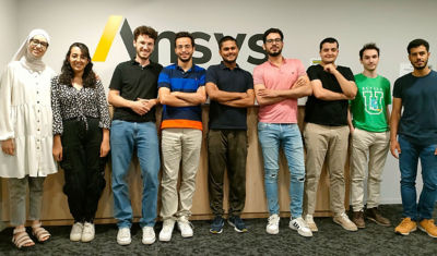  Sarab Boussouar and other Ansys interns in France