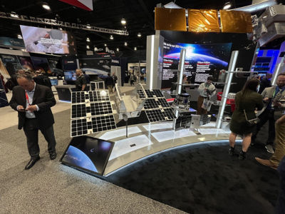 Satellite exhibit at a trade show