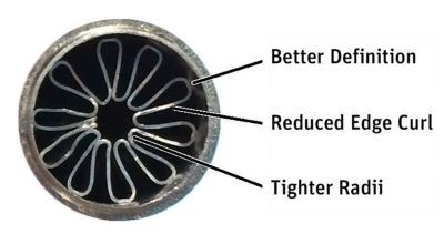 Cross-section view of the second fins showing better definition and reduced edge curl