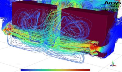 Airflow around accumulator