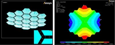 James Webb Space Telescope simulation of the detailed connections between the mirror segments  