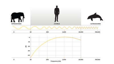 Aの重み付け曲線による音波の比較