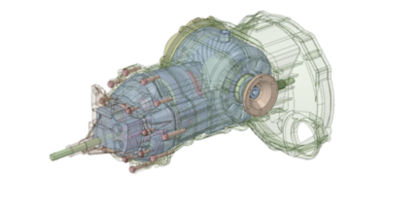 Geometry model of an automotive transmission using Ansys SpaceClaim