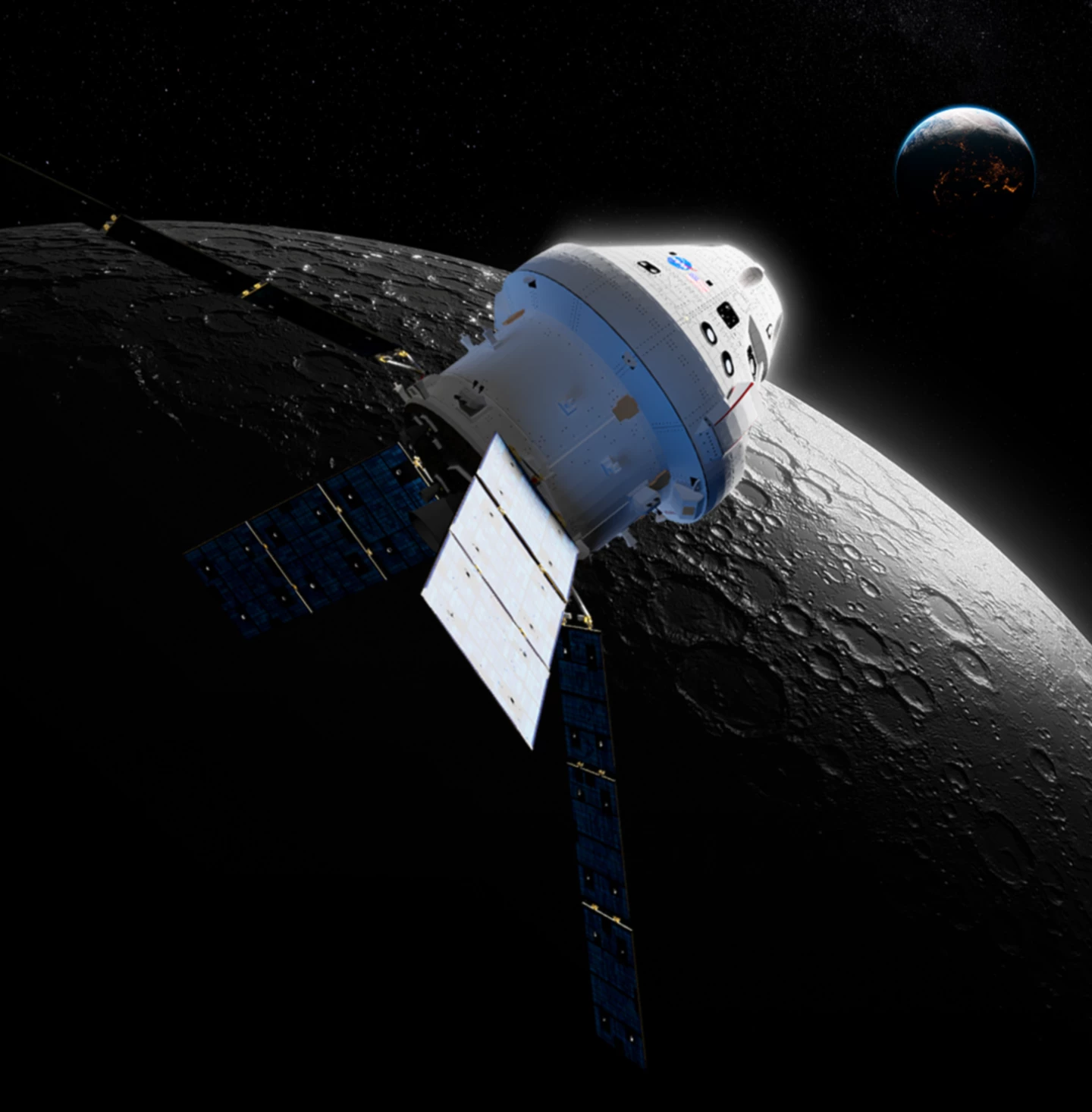 軌道を周回する宇宙ステーション。