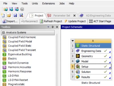 Ansys Workbench interface