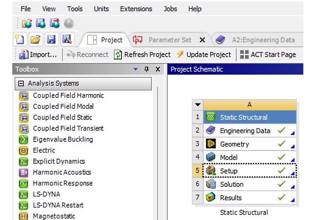 Ansys Workbench interface