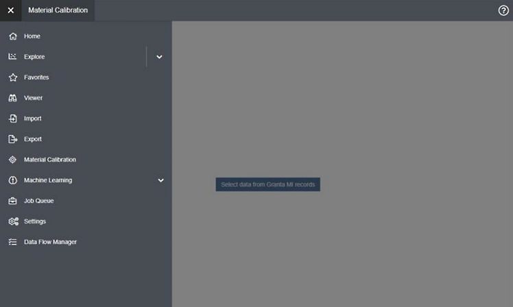 Ansys Material Calibration application is found in One MI, the end-user interface for Ansys Granta MI Enterprise
