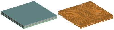 3D Base Geometry (Left) and Associated 2D Trace Reinforcement Geometry (Right)