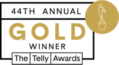 Telly Awards gold winner badge