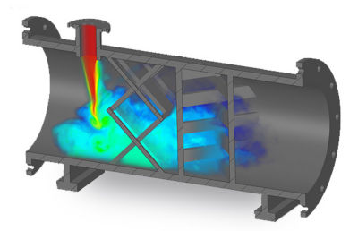 Simulation of a thermal mixer