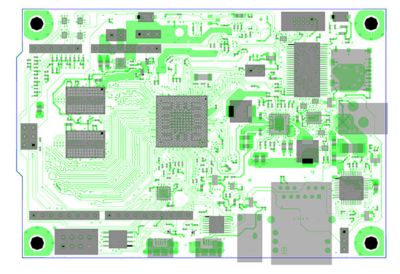 Figure 2: An Ansys Sherlock model of a PCBA top layer