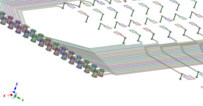 Figure 5: Copper PCB features modeled as shell and beam reinforcements in Ansys Sherlock.