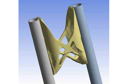 Topology optimization example of a motorcycle fork in Ansys 18.1