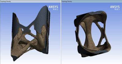 在Ansys机械中查看拓扑优化方法得到的形状。