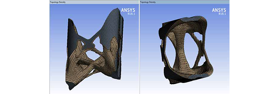 Viewing the shape the topology optimization method has obtained in Ansys Mechanical.
